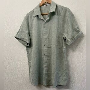 Men's Classic Gray Woven Lightly Woven Shirt, Size M